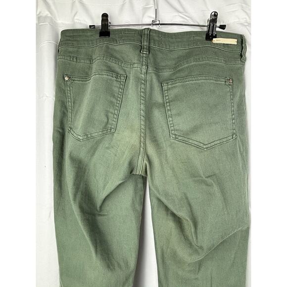 Pilcro And The Letterpress Stet Fit Skinny Jeans Size 29 Green Slit Ankle Casual - Picture 7 of 12